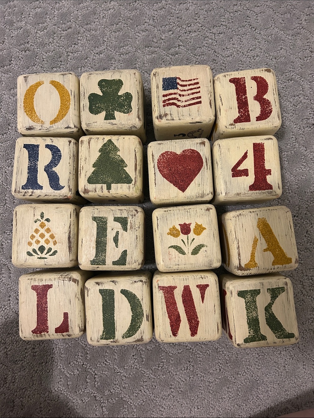 Wolf creek Wooden Alphabet Block set 1990s
